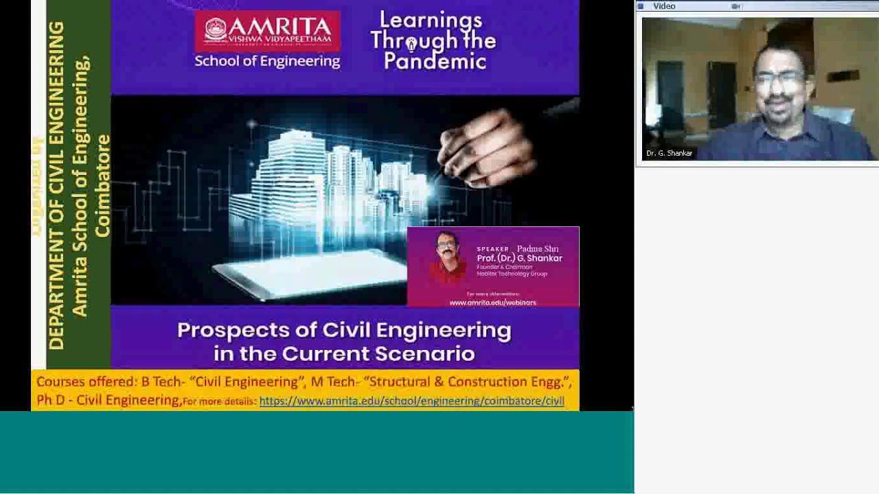 Webinar on Prospects of Civil Engineering in the Current Scenario