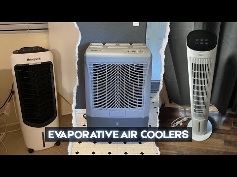 Portable Air Conditioners, 4 IN 1 Evaporative Air Cooler, 1200ML Water Tank, 3 Speeds & Storm Mode & Mist Spray, 120° Auto Oscillation, 12H Timer, Quiet Tower Cooling Fan for Room, Bedroom - White ﻿ video review thumbnail