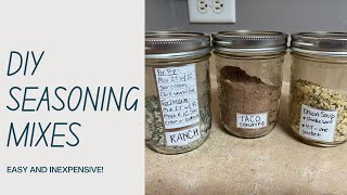 DIY Seasoning Mixes | Taco, Ranch & Onion Soup Mix | Easy & Inexpensive