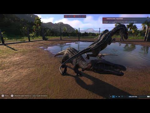 Jurassic World Evolution 2 velociraptors vs Baryonyx