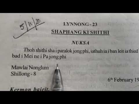 Khasi Language@ Ka shithi cl 6