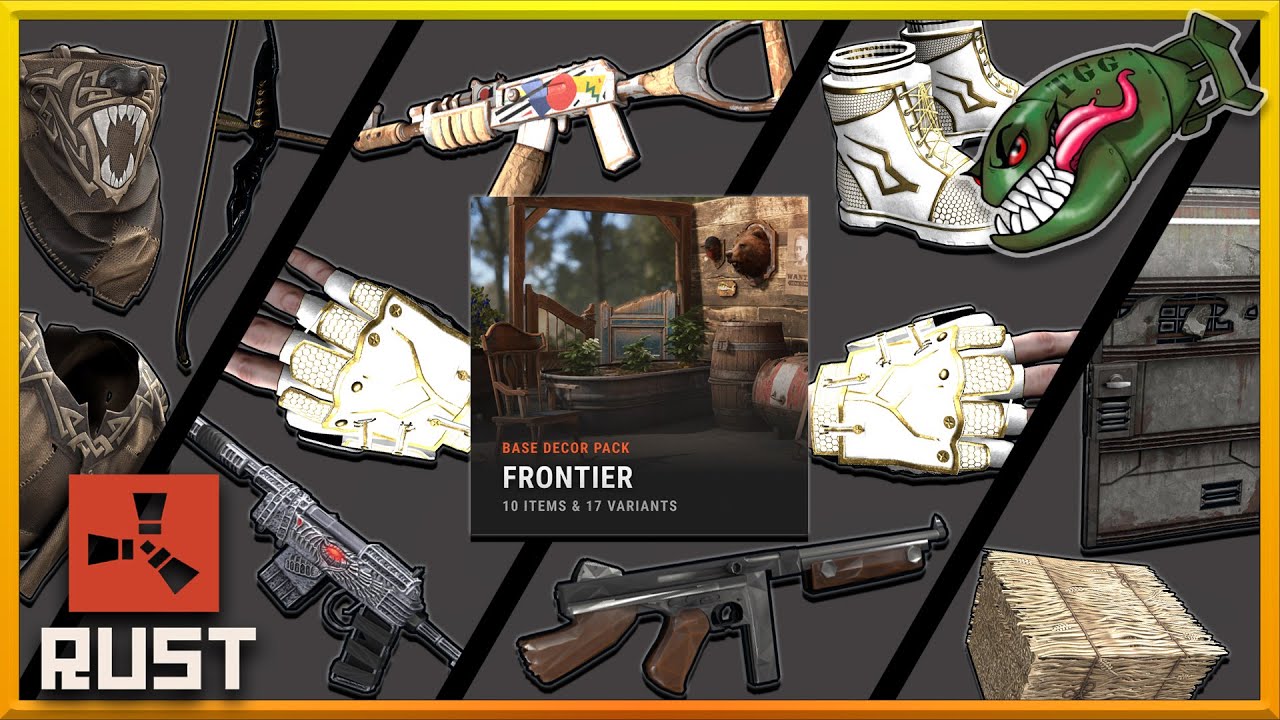 Rust Skins | Frontier Decor Pack, Armageddon SAR, Lowpoly Thompson, Thundergold Boots & Gloves #344