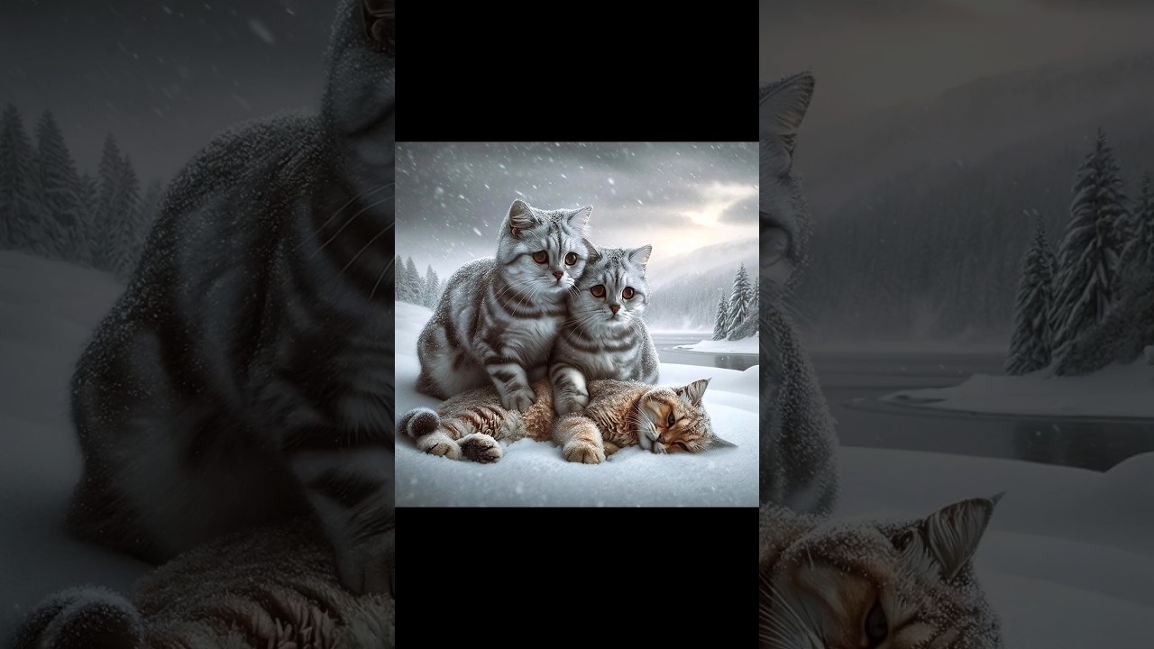 Warmth of two kittens #aicat #catvideos #cutecat #shorts