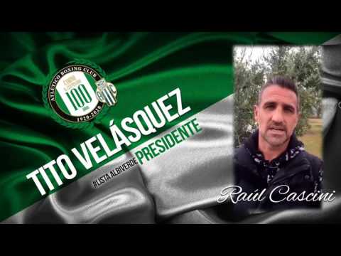 Guillermo Rivarola y Raúl Cascini saludan a Tito Velásquez