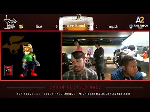 Smash At Study Hall - Kuyashi (Marth) vs. Braz (Fox, Falco) Smash Melee Losers Round 5