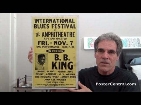 Chicago Blues Window Card 1975 w/John Lee Hooker, B.B. King