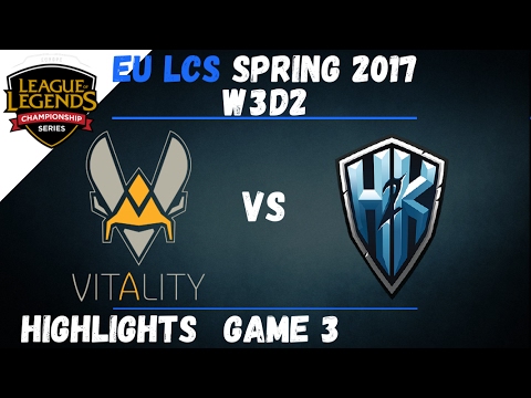 VIT vs H2K Highlights Game 3 EU LCS 2017 Spring W3D2 Team Vitality vs H2K Gaming