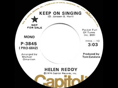 1974 Helen Reddy - Keep On Singing (mono radio promo 45)