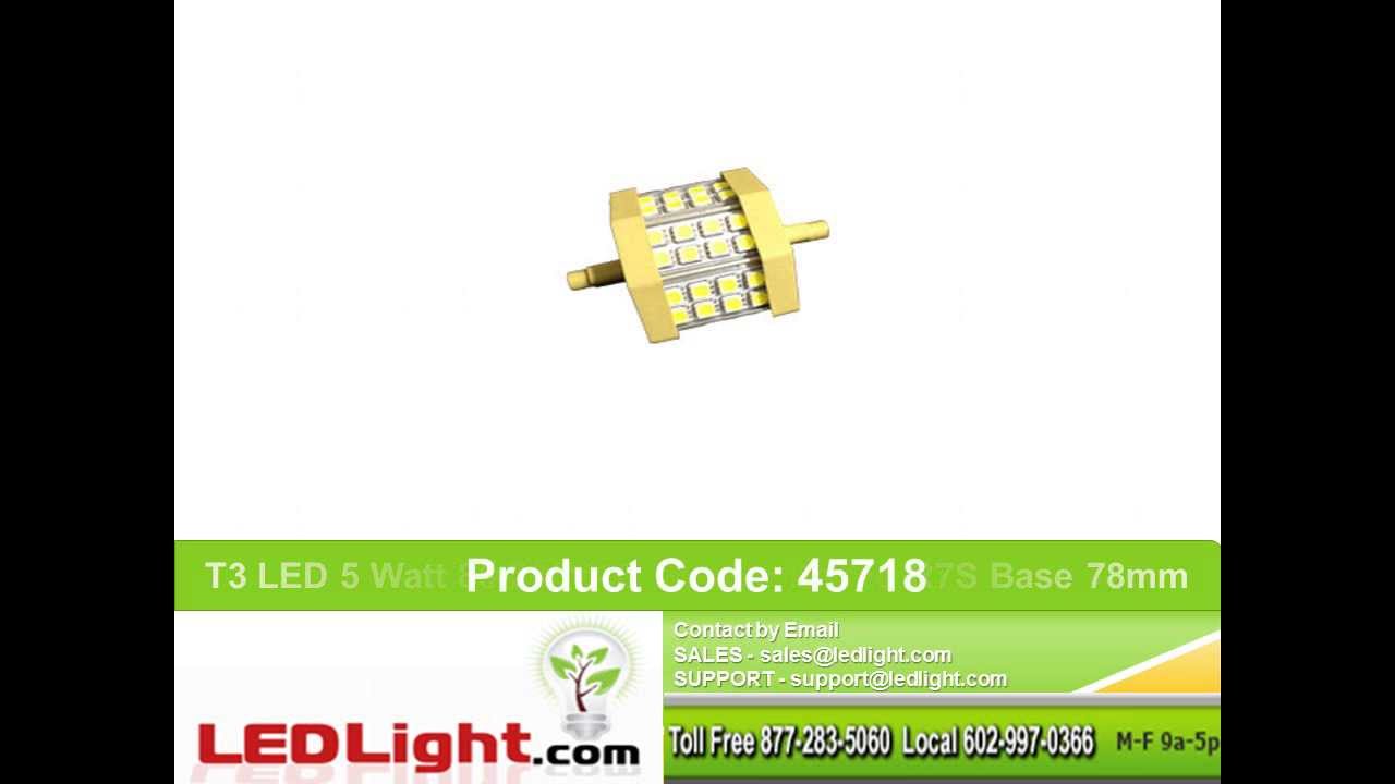 T3 R7 Led Replacement Video review of T3 LED 5 Watt 85-265VAC Double Ended R7S 78mm 3-1/8-Inch