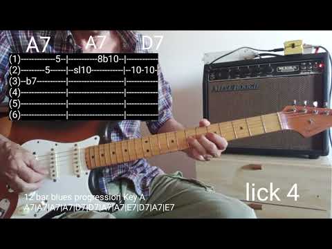 Blues Guitar licks you can use (Key A) Guitar lesson