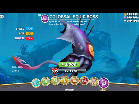 NEW BIG COLOSSAL SQUID BOSS VS ROBO SHARK - BIG SHARK BOSS BATTLE - HUNGRY SHARK WORLD GAMEPLAY