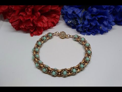 Netting Bracelet Tutorial With Superduo Beads and 4mm Round Beads