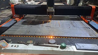 Máy laser 6000w cắt sắt 10 mm siêu lẹ.  #raytools #cypcut #6000w