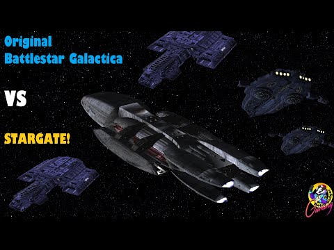 Original Battlestar Galactica VS Stargate Ships Wraith Hive Earth Ships Star Trek Bridge Commander