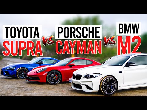 (Manual) Toyota GR Supra vs Porsche Cayman 718 GTS vs BMW M2 | 3 Pedal Face Off