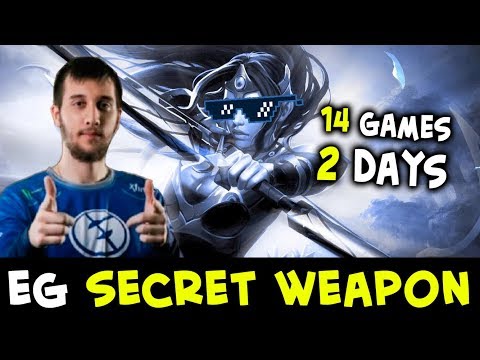 EG secret weapon — Arteezy safe lane Mirana 14 games in 2 days