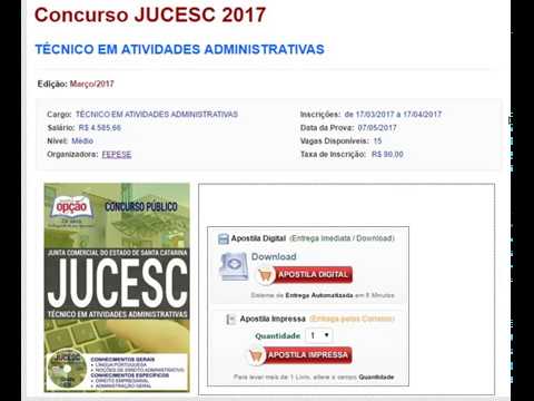 Apostila Concurso Jucesc SC 2017