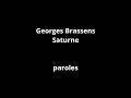 Georges Brassens-Saturne-paroles