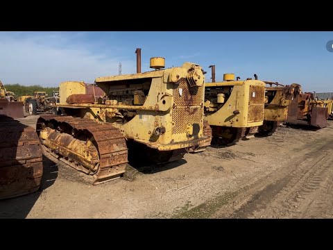Walk Thru of a Huge Tractor Collection and Auction!!!! Hundreds of Caterpillar Crawlers and More!!!