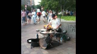 One man band street performer in DC