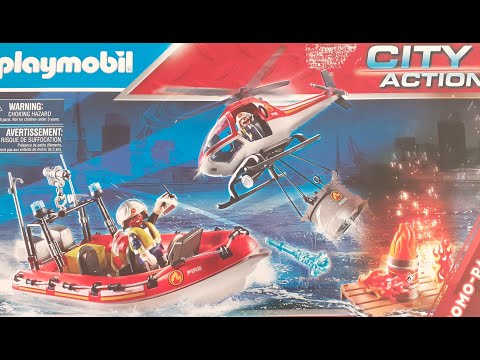 Playmobil City Action  - Feuerwehreinsatz mit Heli und Boot - #unboxing