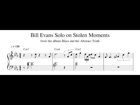 Bill Evans Solo on Stolen Moments - Piano Transcription (Sheet Music in Description)