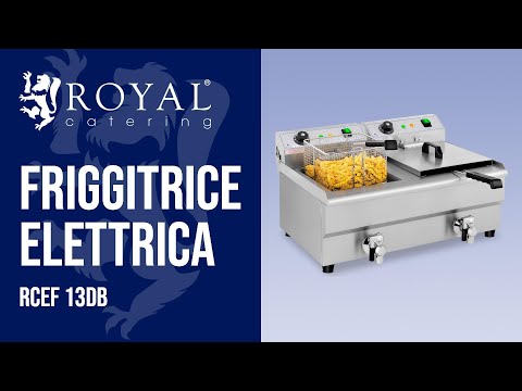 Video - Friggitrice elettrica - 2 x 13 litri - Rubinetto di scarico - 230 V