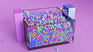 Tank full off Colorefull balls rigid body simulation in Blender #rigidbodysimulation #ballanimation