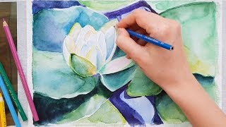 Цветок акварелью🌸 Видео-антистресс☺️