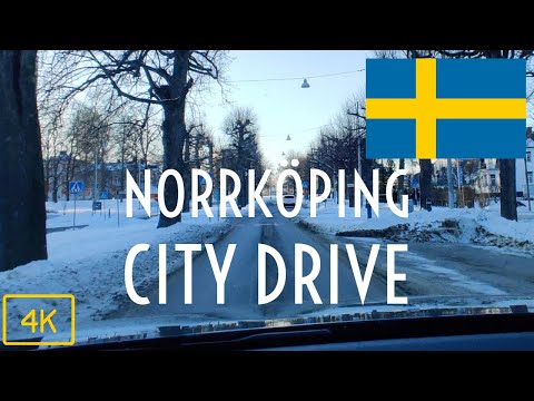 City Drive in Norrköping, Sweden during Winter - ASMR (No talking, No Music)