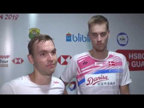 M. Conrad-Petersen/M. Pieler Kolding - Interview after R1 match | Indonesia Open 2018