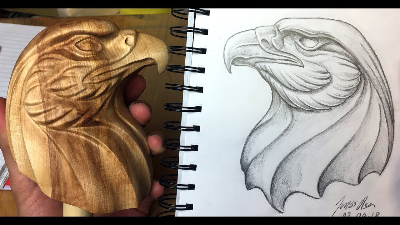 <h1 class=title>Making a wooden eagle head out of Norwegian birch wood</h1>