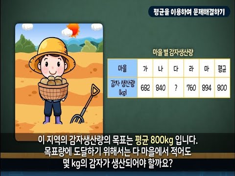 [KIDS/MATH] 평균을 이용하여 문제해결하기