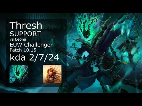 Thresh Support vs Leona - EUW Challenger 2/7/24 Patch 10.15 Gameplay