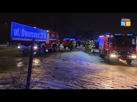 Pożar hali magazynowej przy ulicy Dworcowej w Trzebini