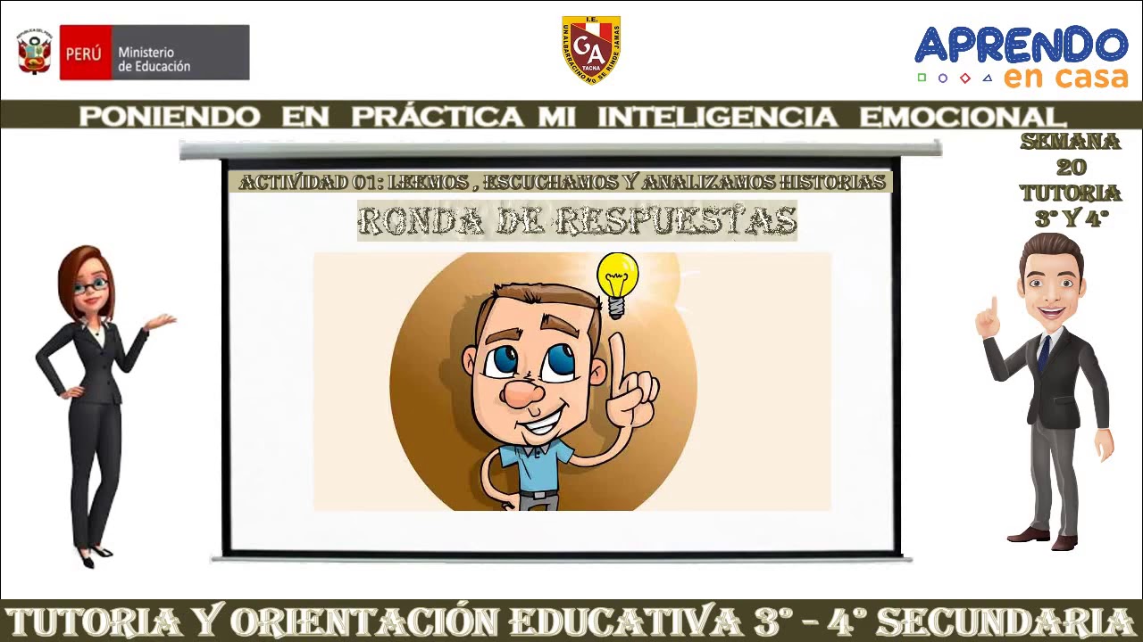 TUTORIA SEMANA 20  PARA  3 Y 4 DE  SECUNDARIA   APRENDO EN CASA    INTELIGENCIA EMOCIONAL