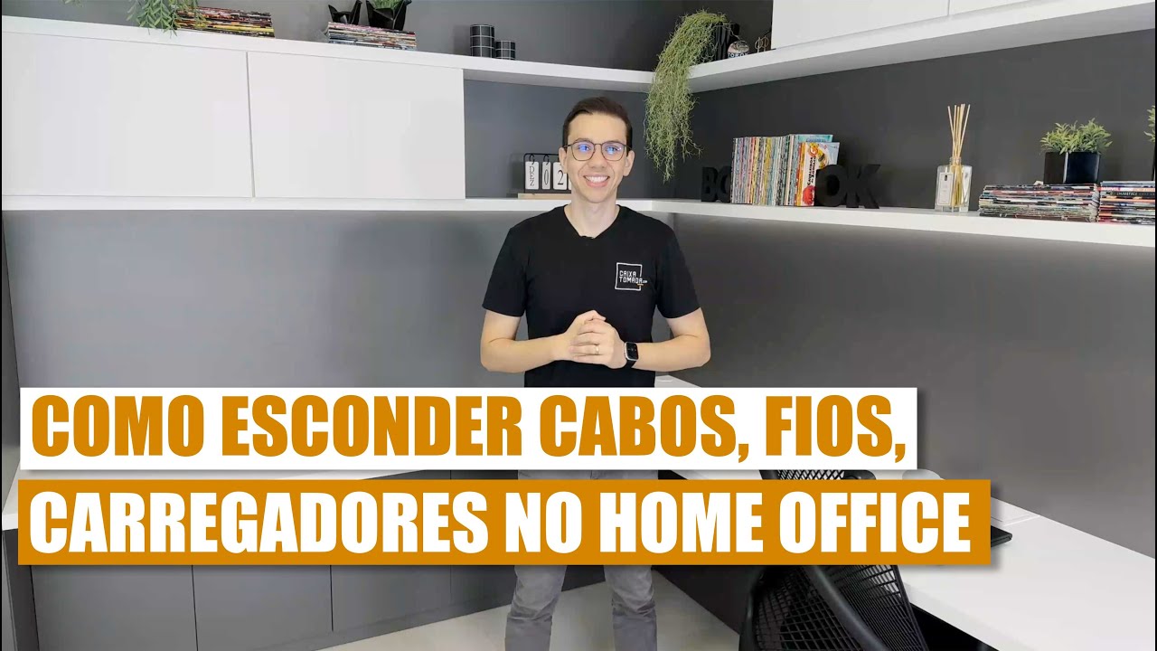 Como esconder fios, cabos e carregadores no home office ou escritório Caixa de Tomada
