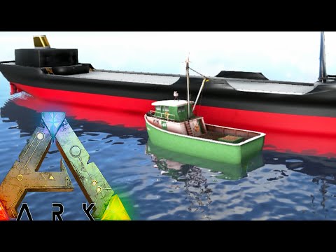 Ark Survival Evolved - CARGO BARGE, FISHING BOAT, FLOATING PLATFORM (Ark Modded Gameplay) - YouTube