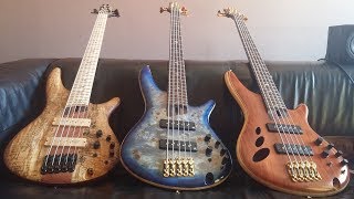 Video thumbnail for New Ibanez SR 2605 vs SR 30th5P vs SR5SM ltd - Ibanez premium series basses comparison by KosmaBass