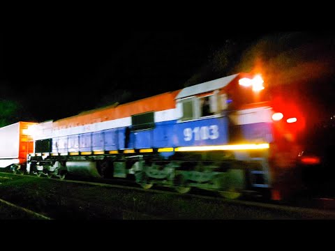 [4K] Lindo, variado y colorido tren cargado de NCA pasando por Marcos Juárez rumbo al oeste!!!!!!
