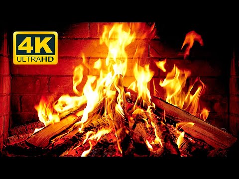 🔥 Cozy Fireplace 4K (12 HOURS). Fireplace with Crackling Fire Sounds. Crackling Fireplace 4K