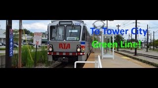 preview picture of video 'Cleveland RTA Green Line 1/2 route from Green Road To Tower City Via Shaker Square'