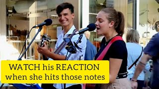HIS REACTION WHEN SHE SINGS | Unchained Melody - Righteous Brothers | Allie Sherlock &amp; Cuan Durkin