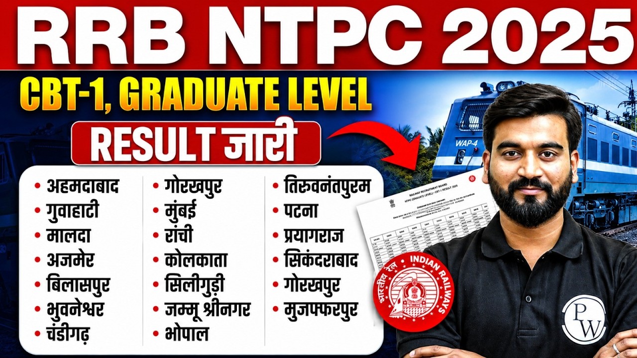 RRB NTPC Result 2026 | RRB NTPC Graduate Level Result 2026 | RRB NTPC CBT 1 Result 2026
