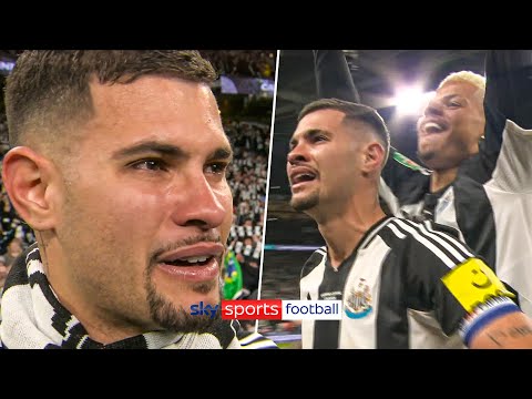 Bruno Guimarães EMOTIONAL reaction to Newcastle Carabao Cup win!