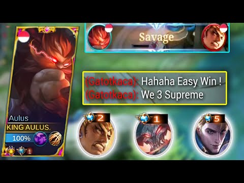 SAVAGE !! AULUS OFFLANE VS 3 TOP GLOBAL/SUPREME | DESTROY THEM | AULUS BEST BUILD AND EMBLEM 2022