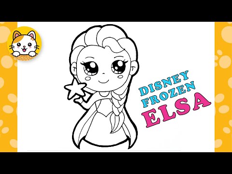 How to draw a Cute Elsa SIMPLE & EASY | Disney Frozen...