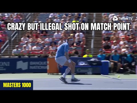 One in a million shot but illegal on match point! Funny moment between Bublik and Shelton | Montreal