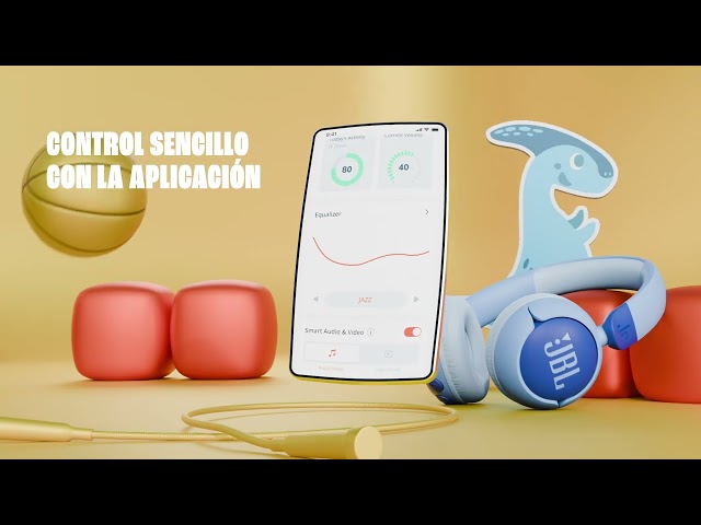 Vídeo relacionado con JBL Junior 320, Auriculares supraaurales para niños, con micrófono Integrado, Safe Sound, volúmen hasta 85 dB, Almohadillas Gruesas y Suaves, Set de Pegatinas, diseño Plegable, Violeta