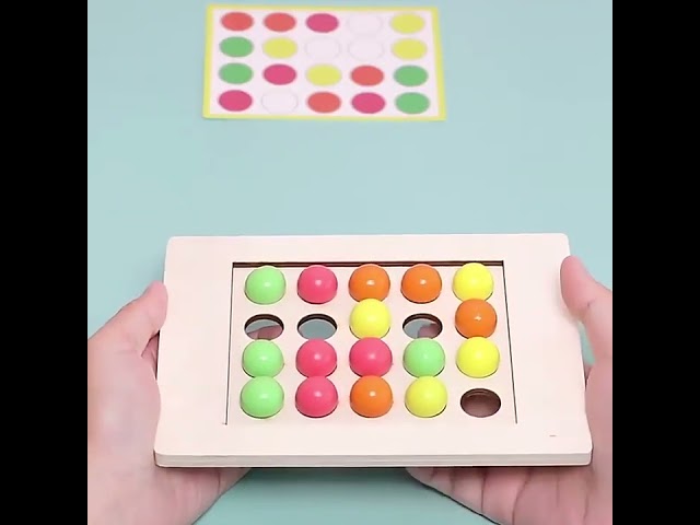 لعبة ترتيب الخرز الخشبي تطابق الصور لتنمية مهارات الطفل وزيادة التركيز